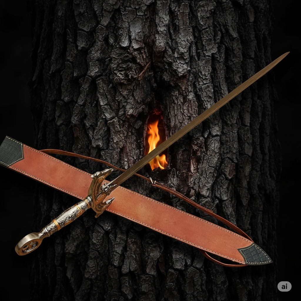 Handmade Medieval Templar Knights Sword – Sacred Holy Damascus Longsword with Leather Sheath | Crusader Collectible Sword | Medieval Gift for Him