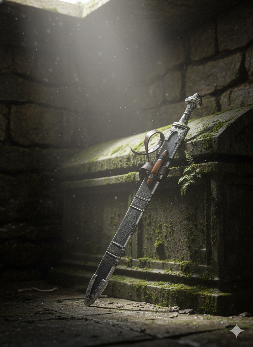 Fetter Lane Sword Replica | Medieval Decorative Sword | Historical Collectible with Stainless Steel Blade and Display Plaque