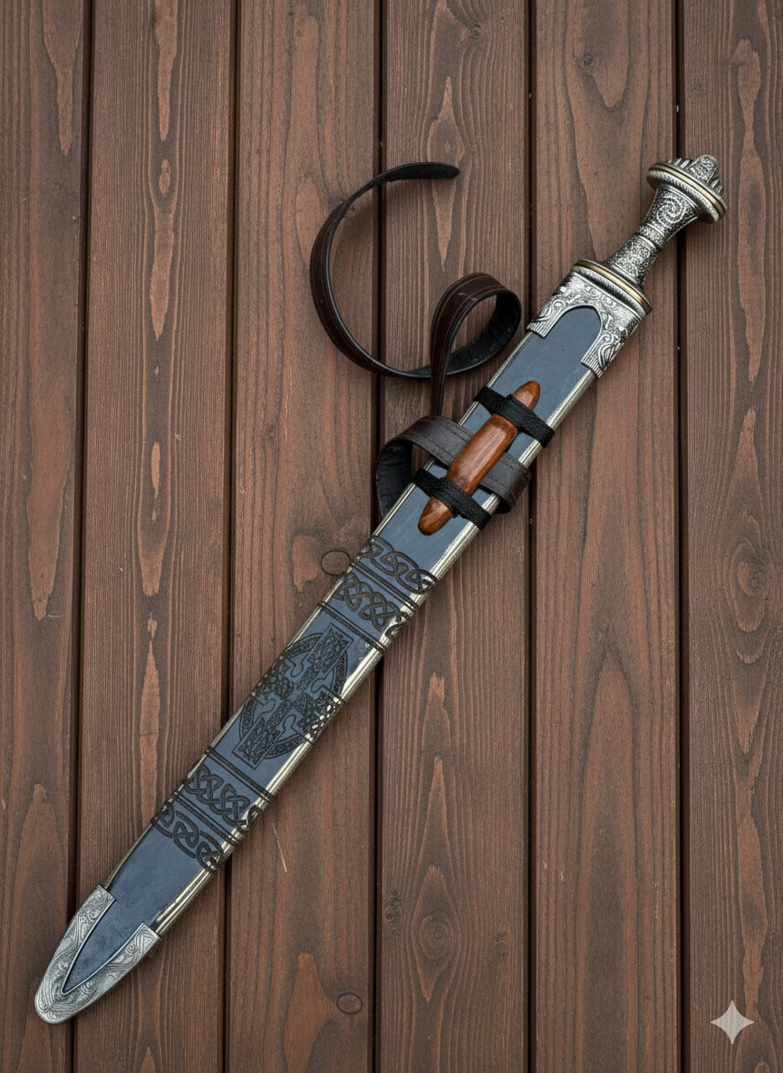 Fetter Lane Sword Replica | Medieval Decorative Sword | Historical Collectible with Stainless Steel Blade and Display Plaque