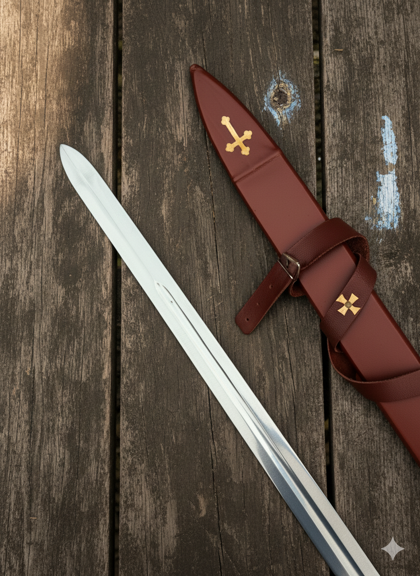 Accolade Sword Replica | Medieval Knight Sword | Stainless Steel Blade with Display Plaque | Decorative Collectible Gift