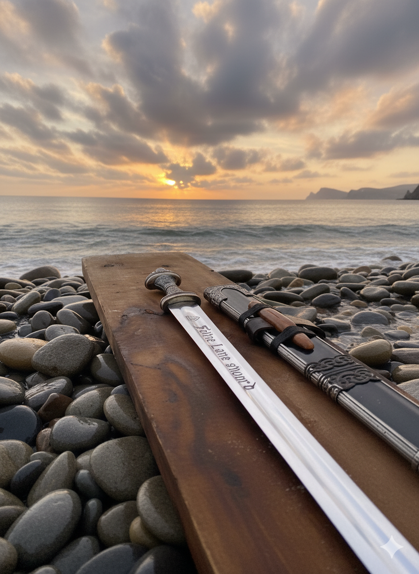 Fetter Lane Sword Replica | Medieval Decorative Sword | Historical Collectible with Stainless Steel Blade and Display Plaque