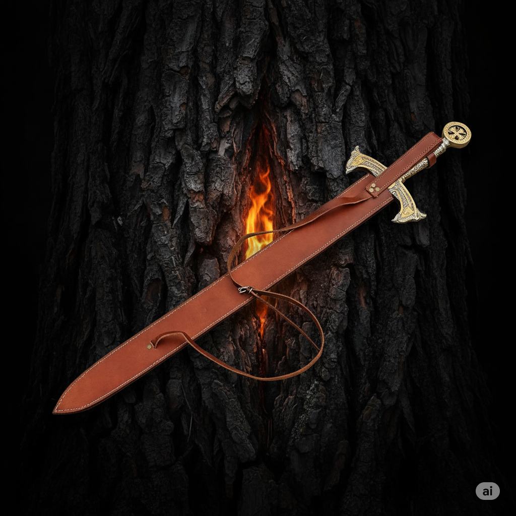 Handmade Medieval Templar Knights Sword – Sacred Holy Damascus Longsword with Leather Sheath | Crusader Collectible Sword | Medieval Gift for Him