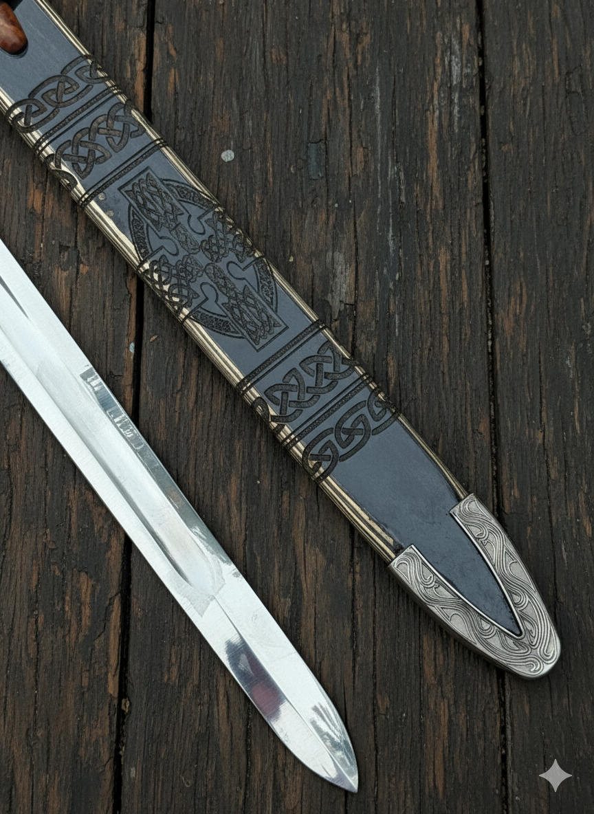 Fetter Lane Sword Replica | Medieval Decorative Sword | Historical Collectible with Stainless Steel Blade and Display Plaque