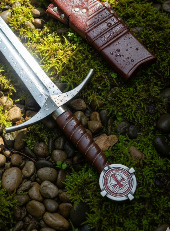 Accolade Sword Replica | Medieval Knight Sword | Stainless Steel Blade with Display Plaque | Decorative Collectible Gift