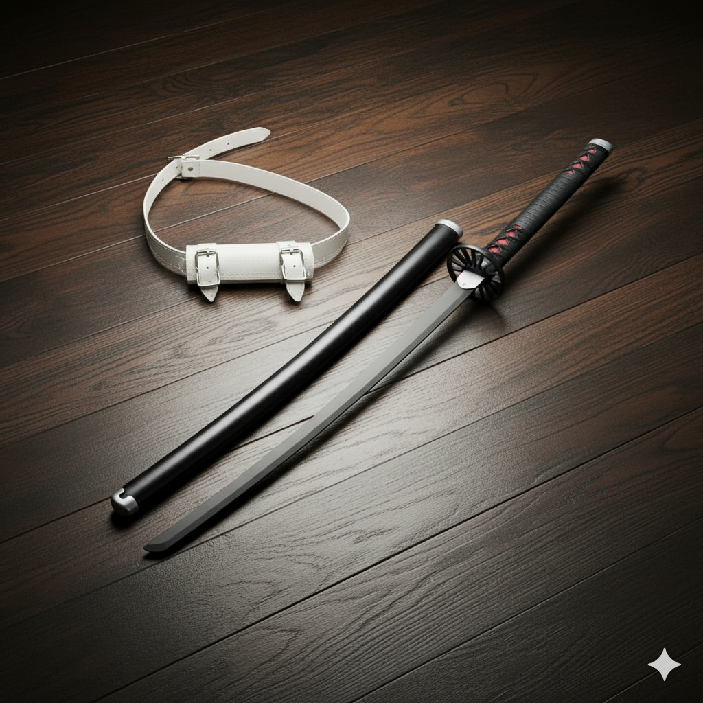 Hand-Forged Black Blade Katana with Scabbard – Samurai-Style Handmade Sword