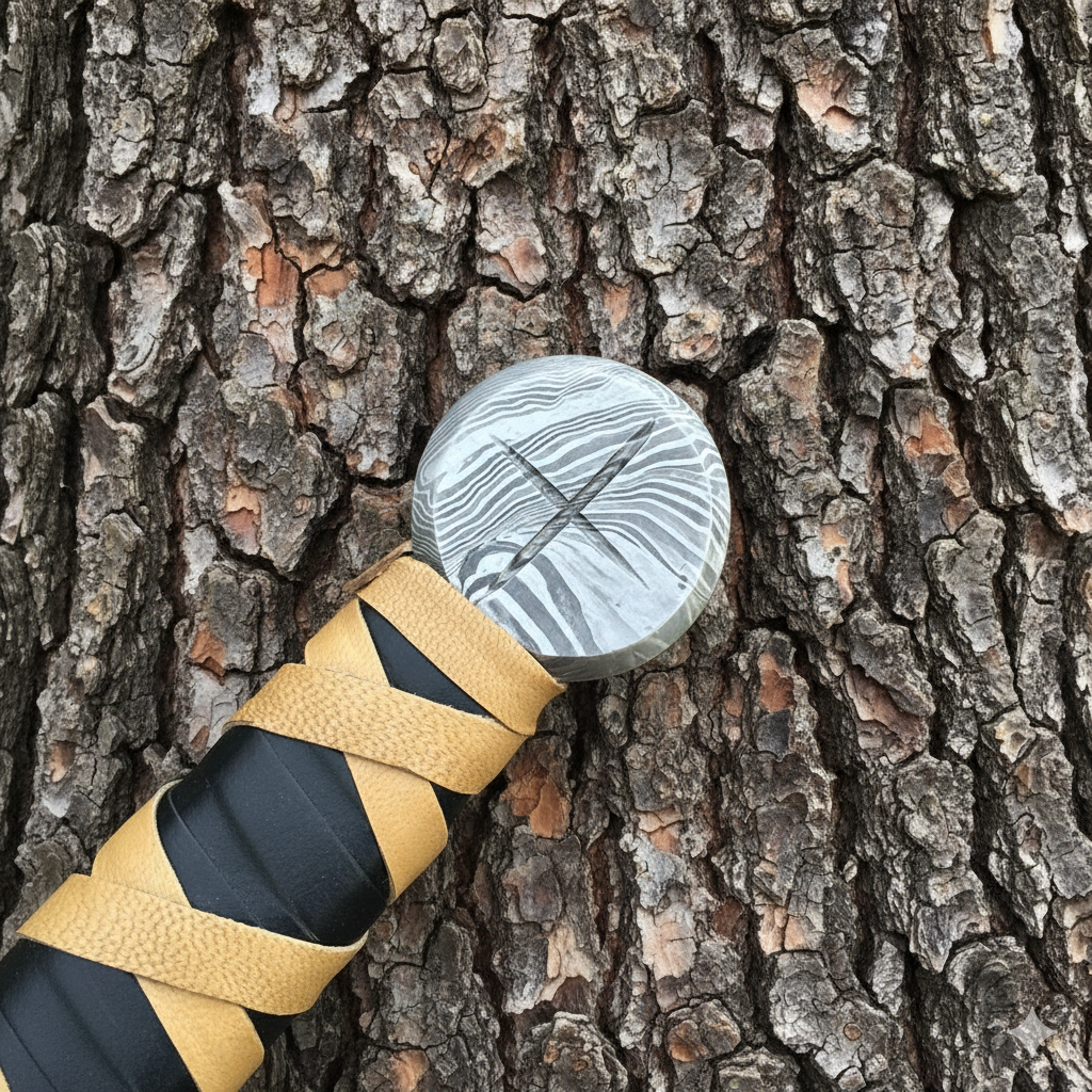 Handmade Damascus Steel Long Sword – Viking Style Sword with Leather Sheath