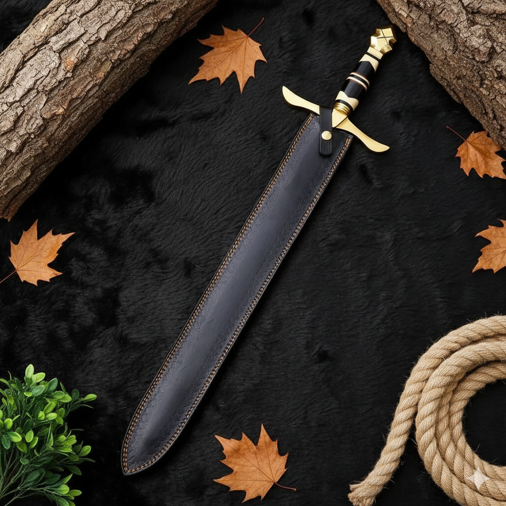 Handmade Damascus Steel Viking Sword – Perfect Medieval Gift for Birthday, Anniversary, Husband, Groomsmen, or Christmas