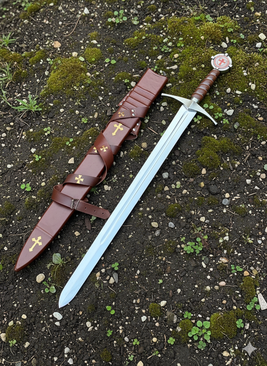 Accolade Sword Replica | Medieval Knight Sword | Stainless Steel Blade with Display Plaque | Decorative Collectible Gift