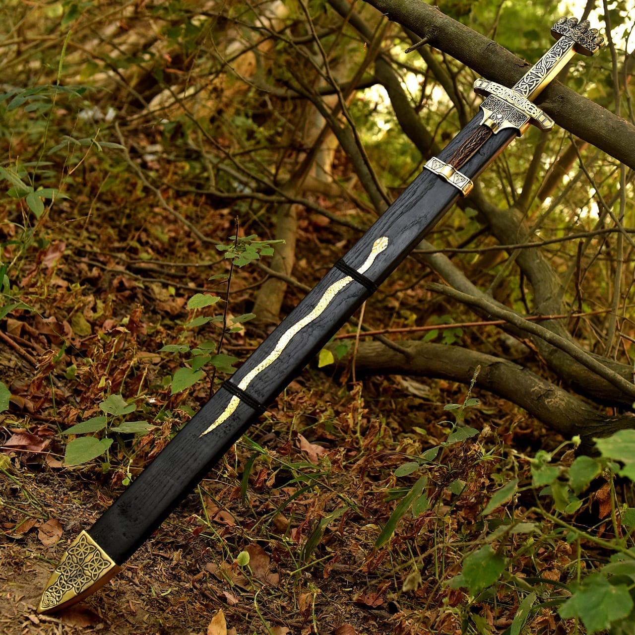 Medieval Viking Sword Replica | Stainless Steel Blade with Leather Sheath | Decorative Historical Collectible Sword