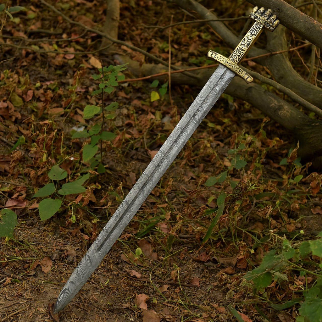 Medieval Viking Sword Replica | Stainless Steel Blade with Leather Sheath | Decorative Historical Collectible Sword