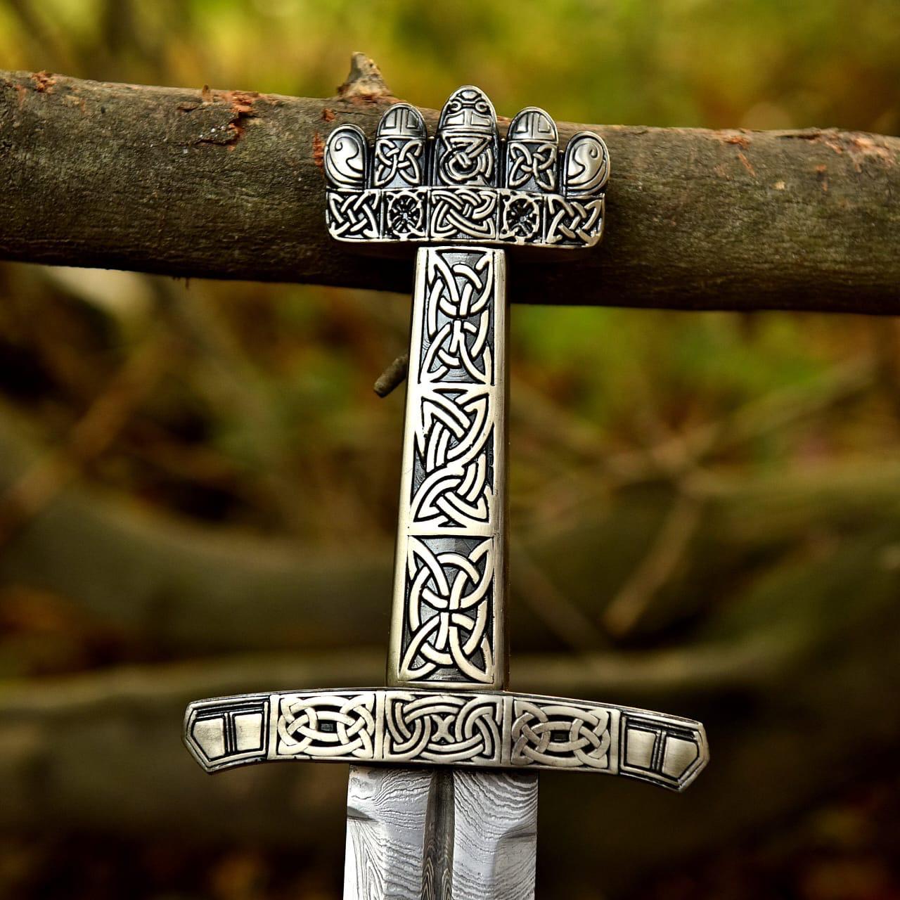 Medieval Viking Sword Replica | Stainless Steel Blade with Leather Sheath | Decorative Historical Collectible Sword