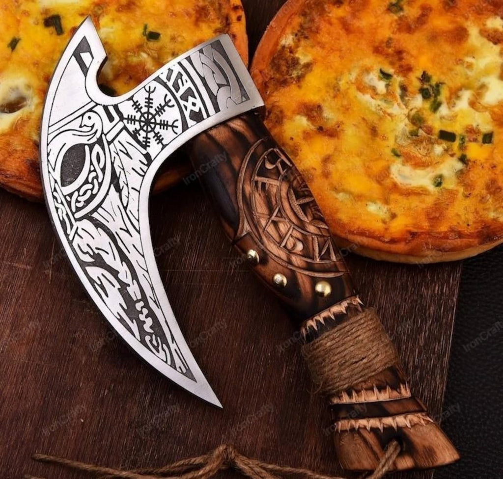 Handmade Stainless Steel Pizza Cutter | Sharp Wheel Slicer with Wooden Handle | Kitchen Tool for Effortless Pizza Cutting