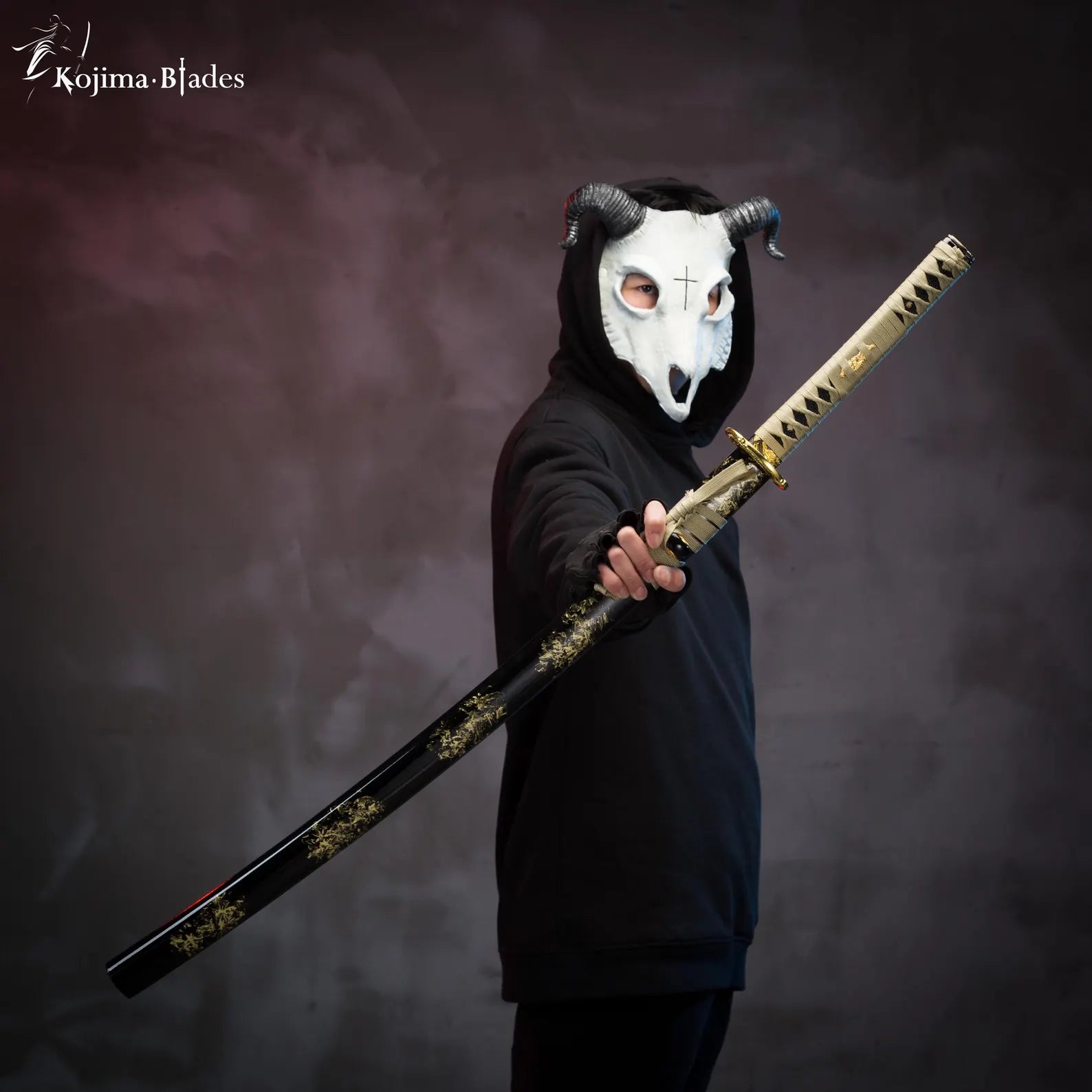 Handcrafted Gold-Tone Katana Sword | Traditional Samurai Style with Black & Gold Scabbard | Decorative Collectible Sword