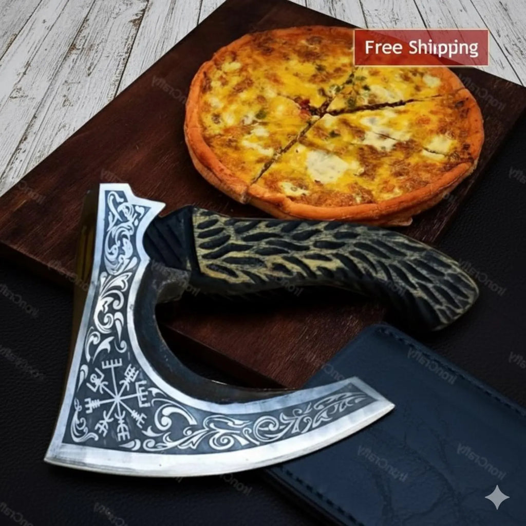 Handmade Stainless Steel Pizza Cutter | Sharp Wheel Slicer with Wooden Handle | Kitchen Tool for Effortless Pizza Cutting