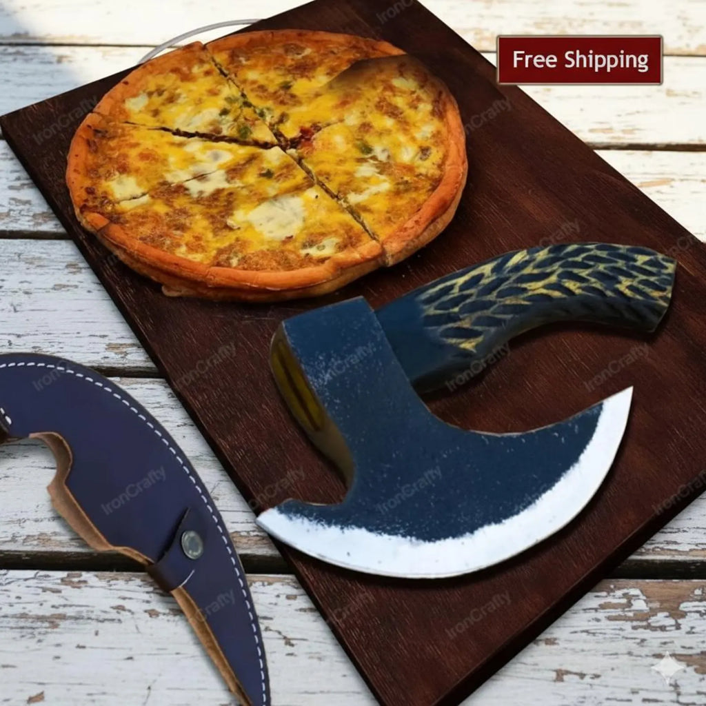 Handmade Stainless Steel Pizza Cutter | Sharp Wheel Slicer with Wooden Handle | Kitchen Tool for Effortless Pizza Cutting