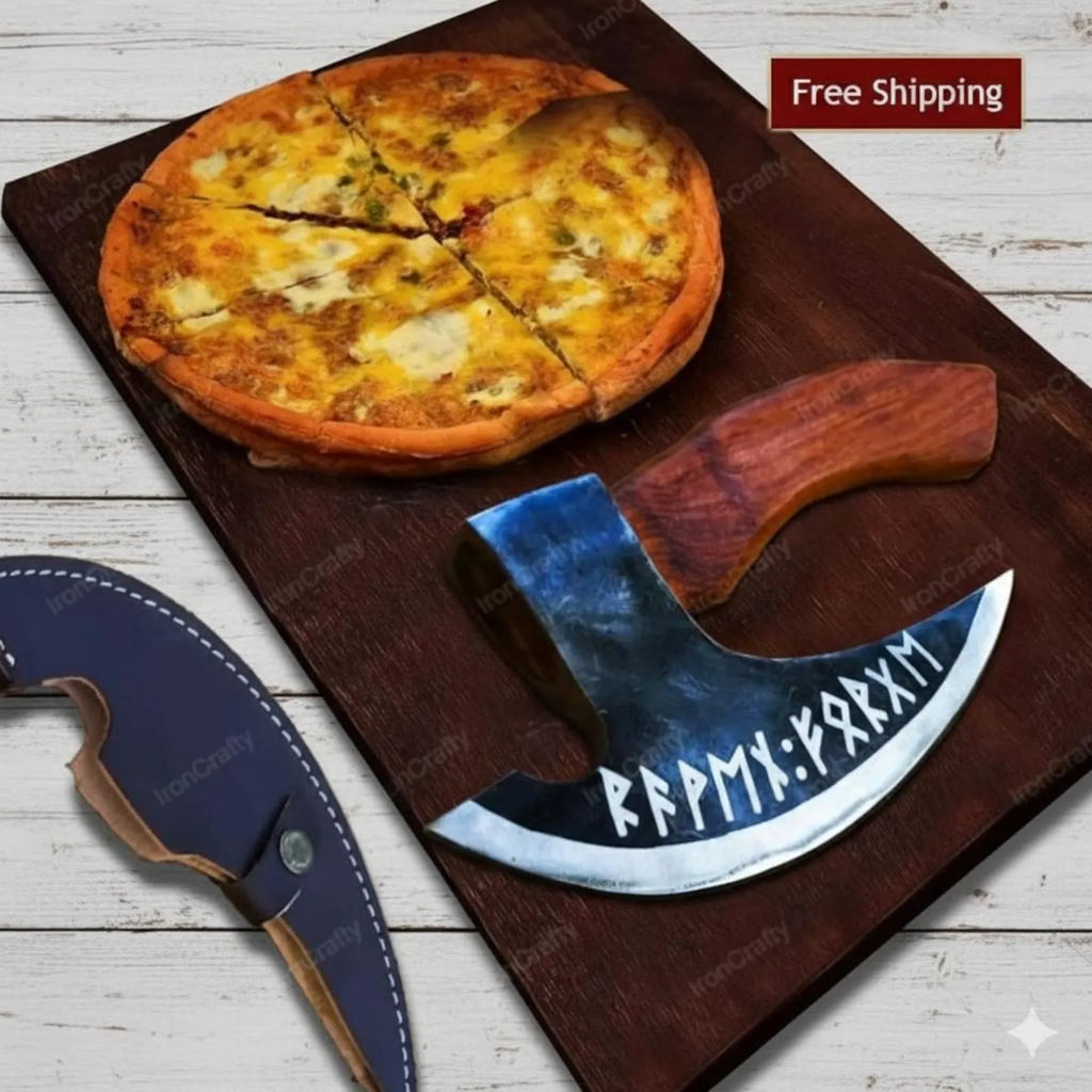 Handmade Stainless Steel Pizza Cutter | Sharp Wheel Slicer with Wooden Handle | Kitchen Tool for Effortless Pizza Cutting