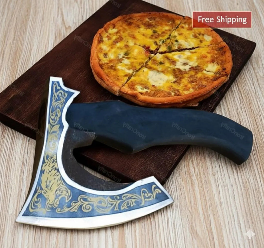 Handmade Stainless Steel Pizza Cutter | Sharp Wheel Slicer with Wooden Handle | Kitchen Tool for Effortless Pizza Cutting