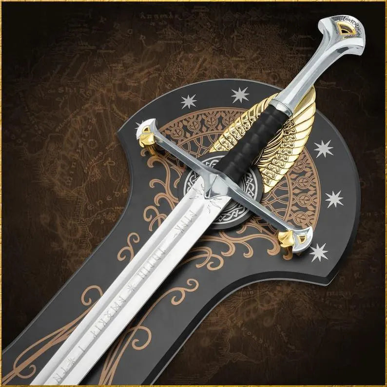 Handmade Blue and Black Hilt Medieval Longsword Replica | Stainless Steel Blade with Scabbard | Decorative Fantasy Sword Collectible