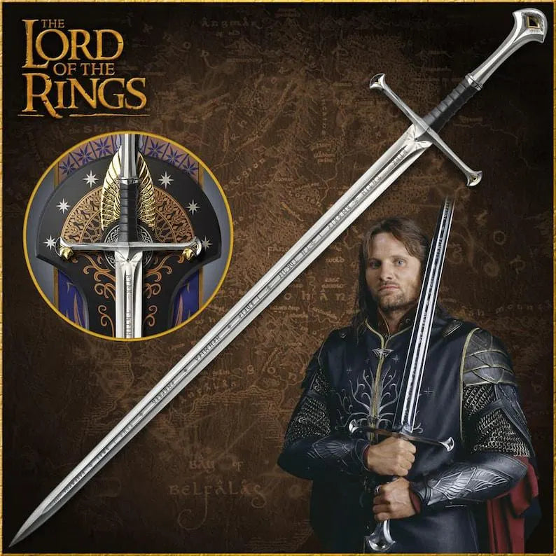Handmade Blue and Black Hilt Medieval Longsword Replica | Stainless Steel Blade with Scabbard | Decorative Fantasy Sword Collectible